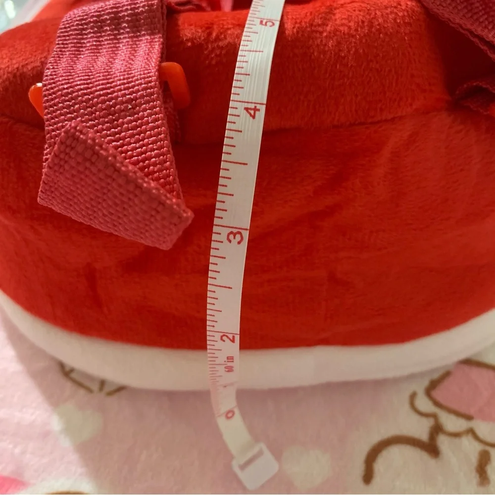Hello Kitty Red and White Plush Mini Backpack with Front Pocket NWOT